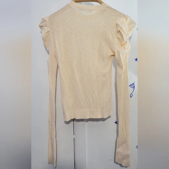 Zara Long Sleeve Ruffled Shoulders Size Small - Picture 2 of 4